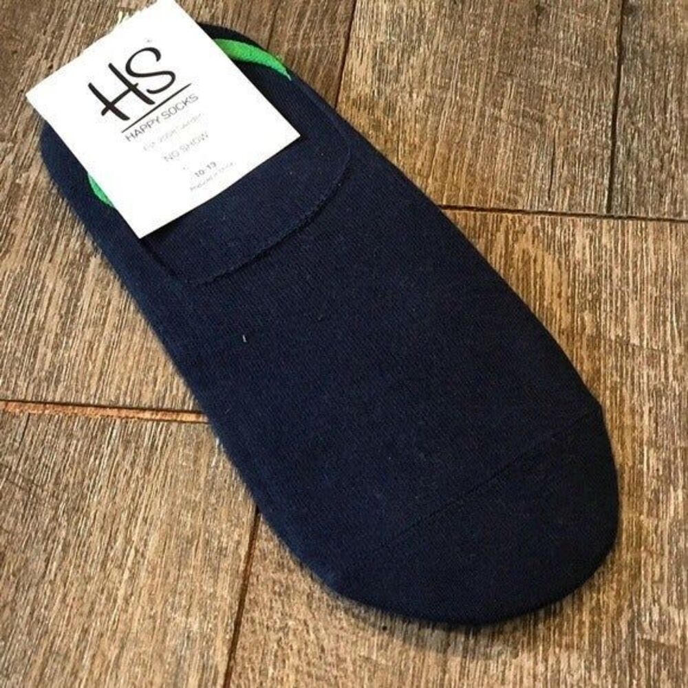 Happy Socks Navy Blue No Show 10-12 NEW NWT